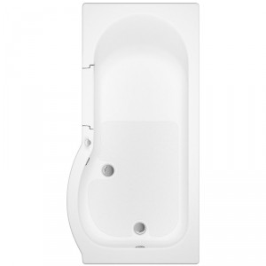 Lockwood 1675mm Left Hand Easy Access P Shape Walk In Shower Bath with Screen