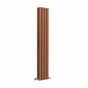 Lulea 1600 x 270mm Metallic Bronze Double Flat Panel Vertical Designer Radiator