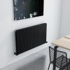 Carisa Monza Double 600 x 1040mm Black Designer Aluminium Radiator