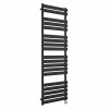 Juva 1800 x 600mm Satin Black Flat Panel Thermostatic Touch Control Electric Heated Towel Rail