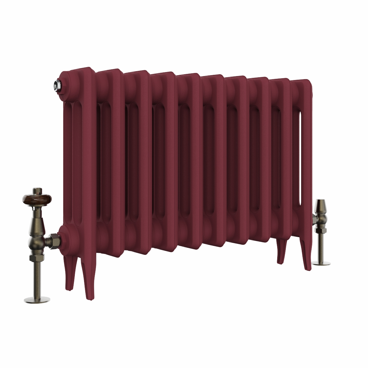 Classic  450 x 654mm  Farrow & Ball Eating Room Red Triple Column Cast Iron Radiator - 10 Sections