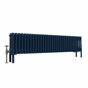 Bern 300 x 1460mm Sapphire Blue Four Column Horizontal Traditional Radiator