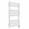 Juva 800 x 450mm White Flat Panel Thermostatic Touch Control Electric Heated Towel Rail