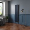 Norden 1800 x 355mm Sapphire Blue Single Vertical Oval Column Designer Radiator