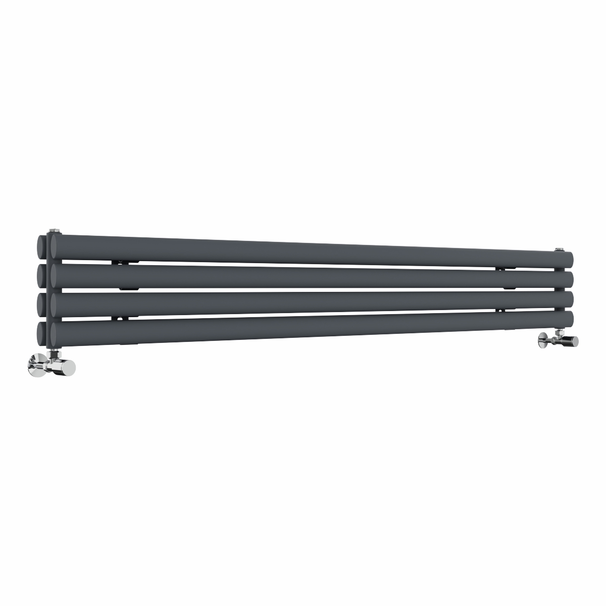 Norden 237 x 1800mm Anthracite Double Horizontal Oval Tube Designer Radiator