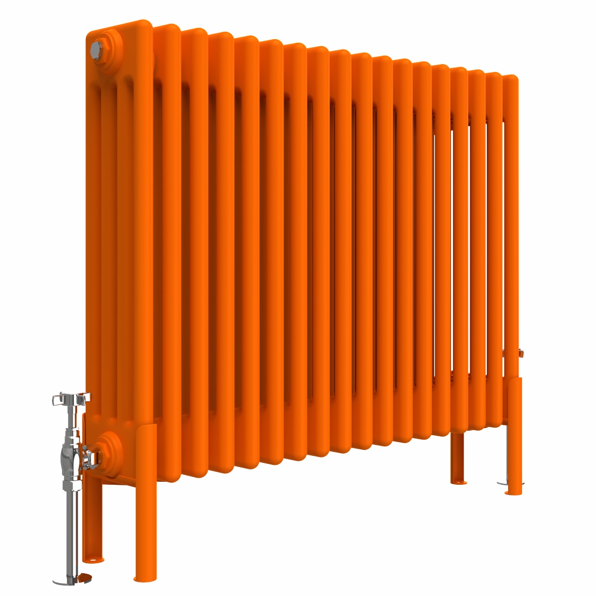 Bern 600 x 830mm Traditional Bright Orange Horizontal Four Column Radiator
