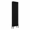 Bern 1500 x 470mm Black Four Column Vertical Traditional Radiator