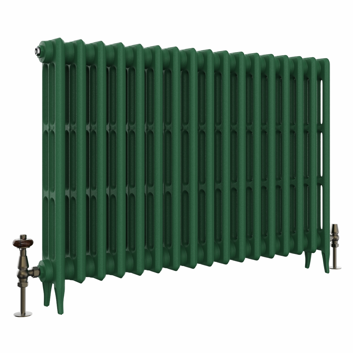 Classic  745 x 1088mm Farrow & Ball Duck Green Triple Column Cast Iron Radiator - 17 Sections