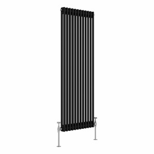 Bern 1500 x 560mm Black Double Column Vertical Traditional Radiator
