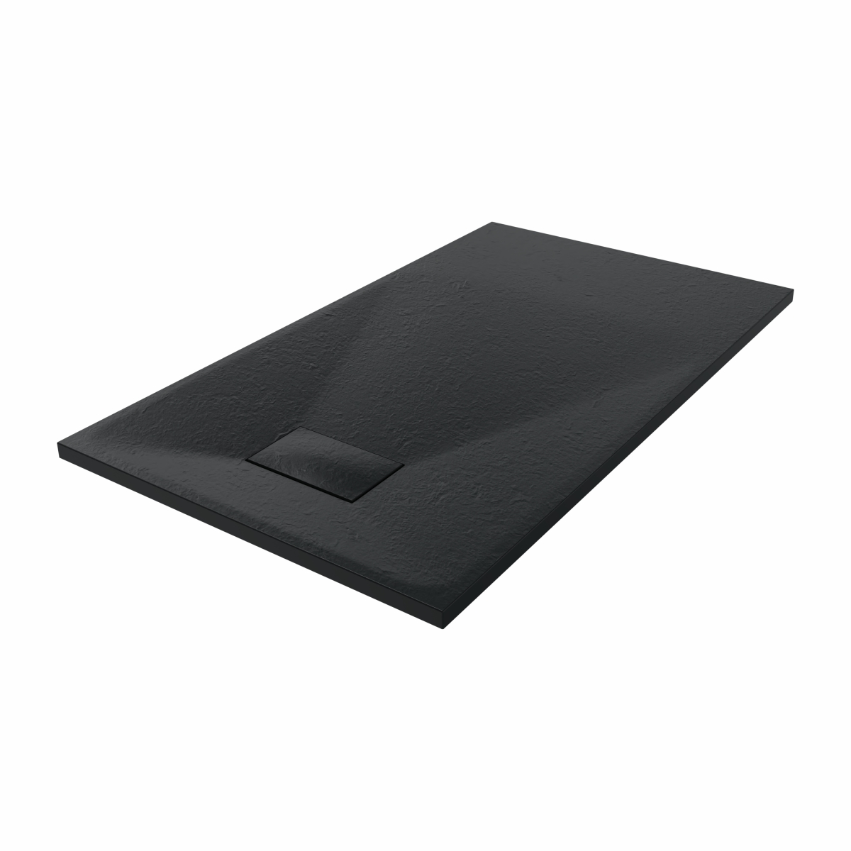 Terra - 1200x700mm Slate Effect Rectangle Shower Tray Black
