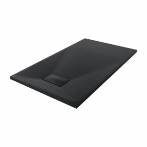 Terra - 1200x700mm Slate Effect Rectangle Shower Tray Black