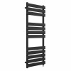 Juva 1200 x 450mm Satin Black Flat Panel Simple Electric Heated Towel Rail