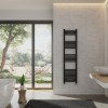 Bergen 1600 x 400mm Straight Black Heated Towel Rail