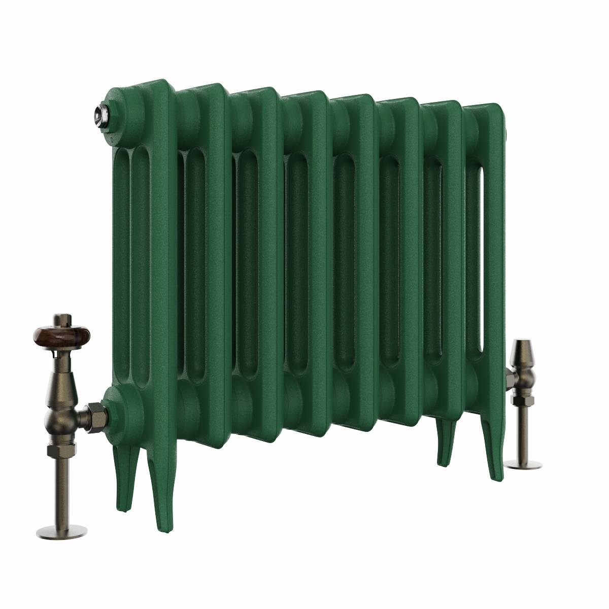 Classic  450 x 530mm  Farrow & Ball Duck Green Triple Column Cast Iron Radiator - 8 Sections