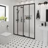Ennerdale - 1400mm Double Sliding Shower Door - Black