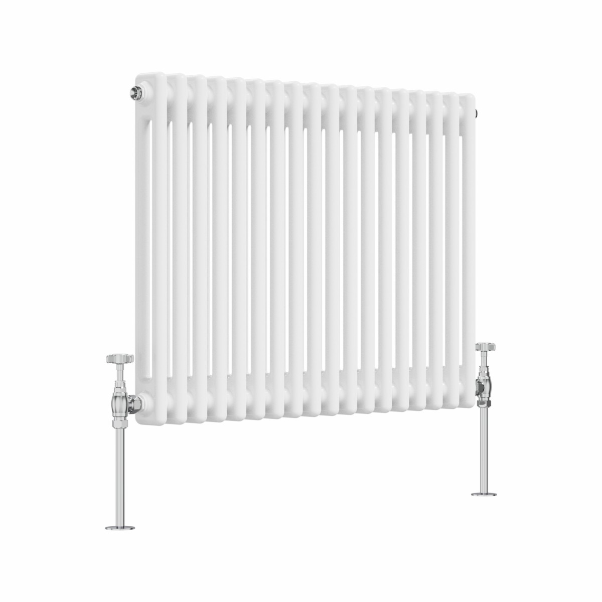 Bern 600 x 830mm White Double Column Horizontal Traditional Radiator