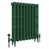 Classic  745 x 592mm  Farrow & Ball Duck Green Triple Column Cast Iron Radiator - 9 Sections