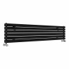 Norden 355 x 1800mm Black Double Horizontal Oval Tube Designer Radiator