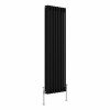 Bern 1500x470mm Black Triple Vertical Column Radiator