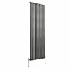 Norden 1800 x 591mm Black Silver Single Vertical Oval Column Designer Radiator