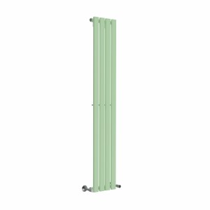Lulea 1600 x 270mm Pastel Green Single Flat Panel Vertical Designer Radiator