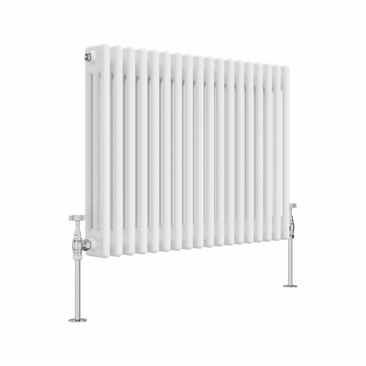 Bern 600 x 830mm White Triple Column Horizontal Traditional Radiator