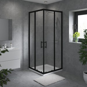 Ennerdale - 800 x 800mm Corner Entry Shower Enclosure - Black