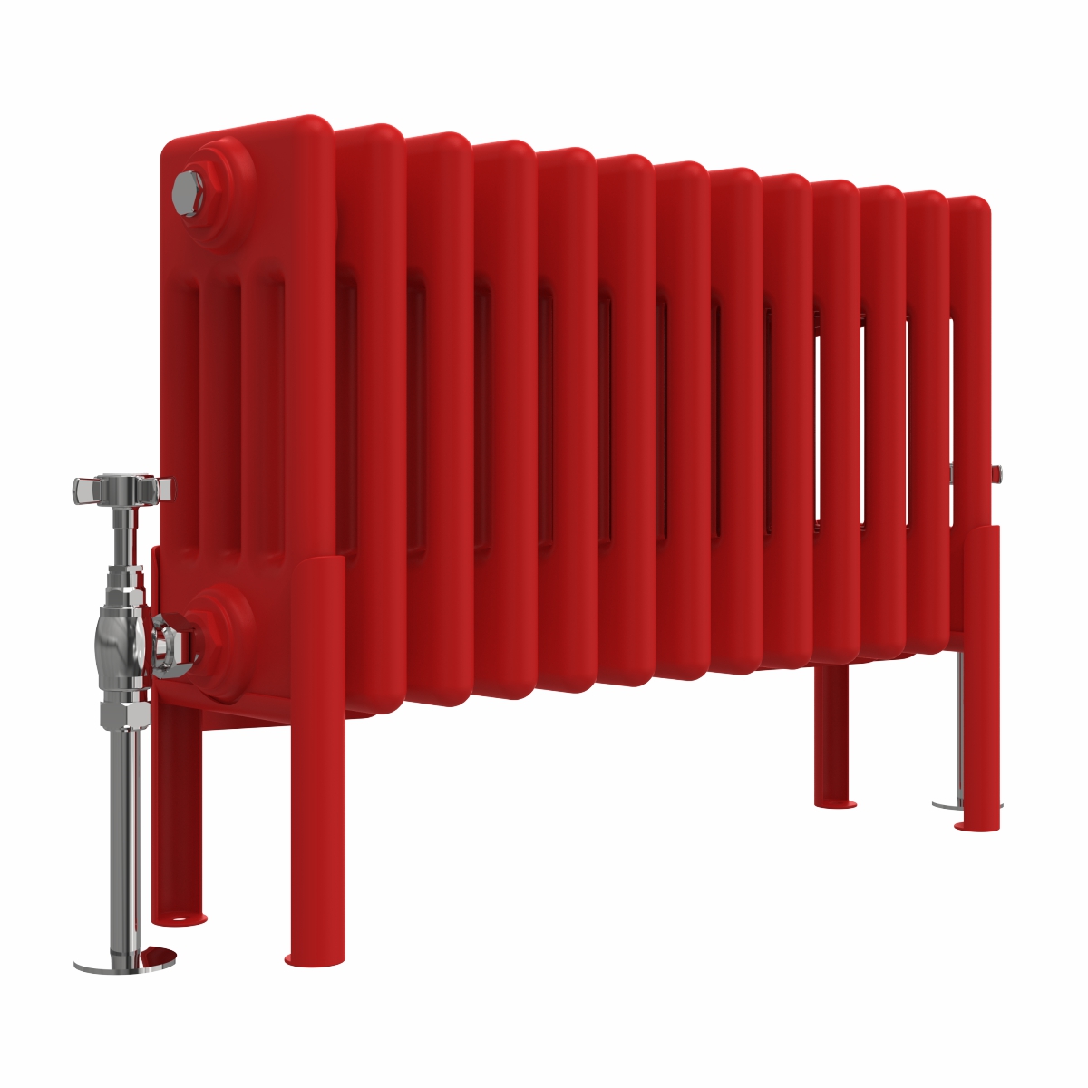 Bern 300 x 605mm Traditional Signal Red Horizontal Four Column Radiator