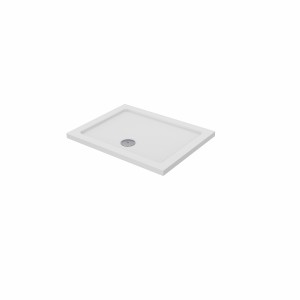 Essentials 900 x 700mm Rectangle Stone Shower Tray White