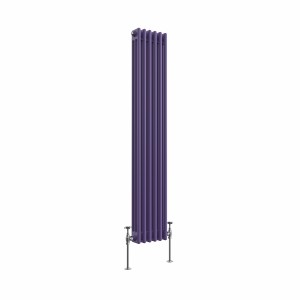 Bern 1500 x 290mm Elegant Purple Triple Column Vertical Traditional Radiator