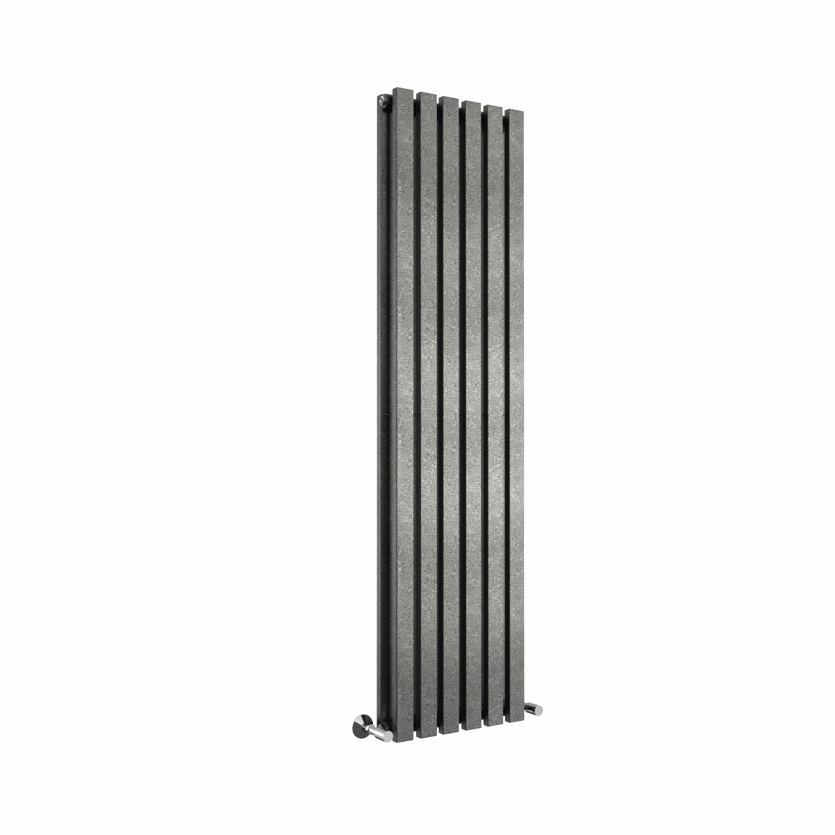 Lulea 1600 x 410mm Black Silver Double Vertical Flat Panel Designer Radiator