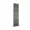 Lulea 1600 x 410mm Black Silver Double Flat Panel Vertical Designer Radiator