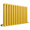 Lulea 600 x 900mm Zinc Yellow Double Flat Panel Horizontal Designer Radiator