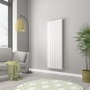Norden 1600 x 591mm White Double Vertical Oval Tube Designer Radiator