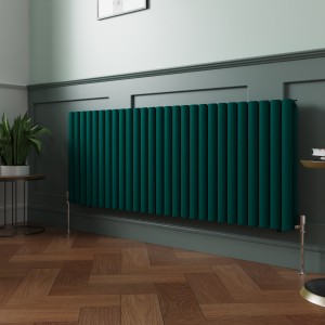 Norden 600 x 1594mm Blue Green Double Oval Column Horizontal Designer Radiator