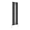 Norden 1800 x 500mm Black Mirror Single Panel Vertical Designer Radiator