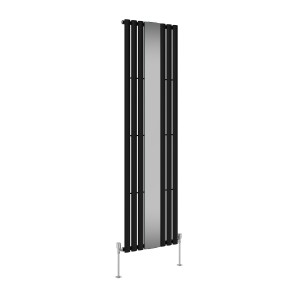 Norden 1800 x 500mm Black Mirror Single Panel Vertical Designer Radiator