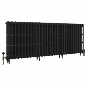 Classic 745 x 1646mm Black Primered Finish Triple Column Cast Iron Radiator - 26 Sections