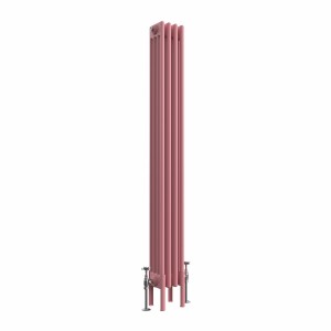 Bern 1500 x 200mm Rose Pink Four Column Vertical Traditional Radiator