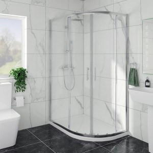 Ennerdale - 1200 x 800mm Offset Quadrant Shower Enclosure - Chrome (Reversible Left/Right)
