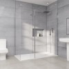 Wasdale 1400mm Wet Room Screen, 1400mm Wet Room Screen with 200mm Wet Room Return Screen - Chrome