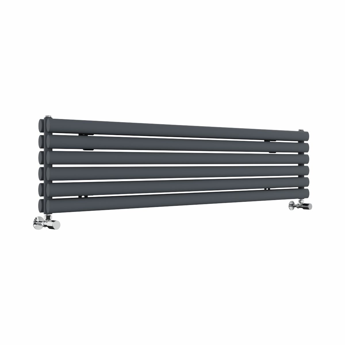 Norden 355 x 1600mm Anthracite Double Horizontal Oval Tube Designer Radiator