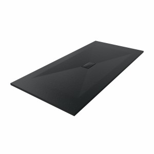 Terra - 2000x1000mm Slate Effect Rectangle Shower Tray Black