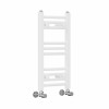 Fjord 600 x 300mm Curved White Heated Towel Rail