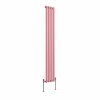 Norden 1600 x 237mm Rose Clair Pink Single Oval Column Vertical Designer Radiator