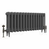 Classic  450 x 964mm  Farrow & Ball Railings Grey Triple Column Cast Iron Radiator - 15 Sections