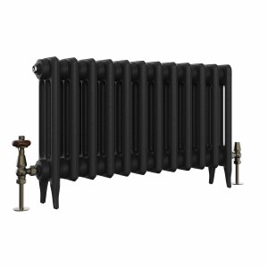 Classic 450 x 778mm Black Primered Finish Triple Column Cast Iron Radiator - 12 Sections