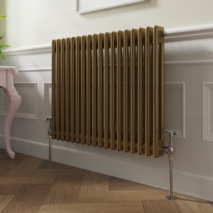 Bern 600 x 830mm Metallic Gold Double Horizontal Column Radiator