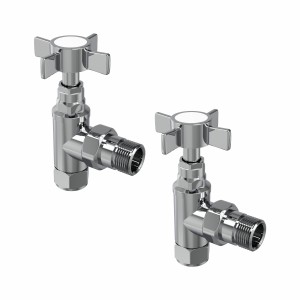 Radiator 15mm Traditional Cross Head Valves (Pair) Angled