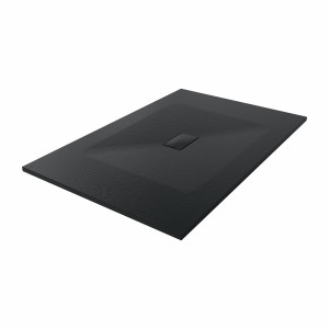 Terra - 1500x1000mm Slate Effect Rectangle Shower Tray Black